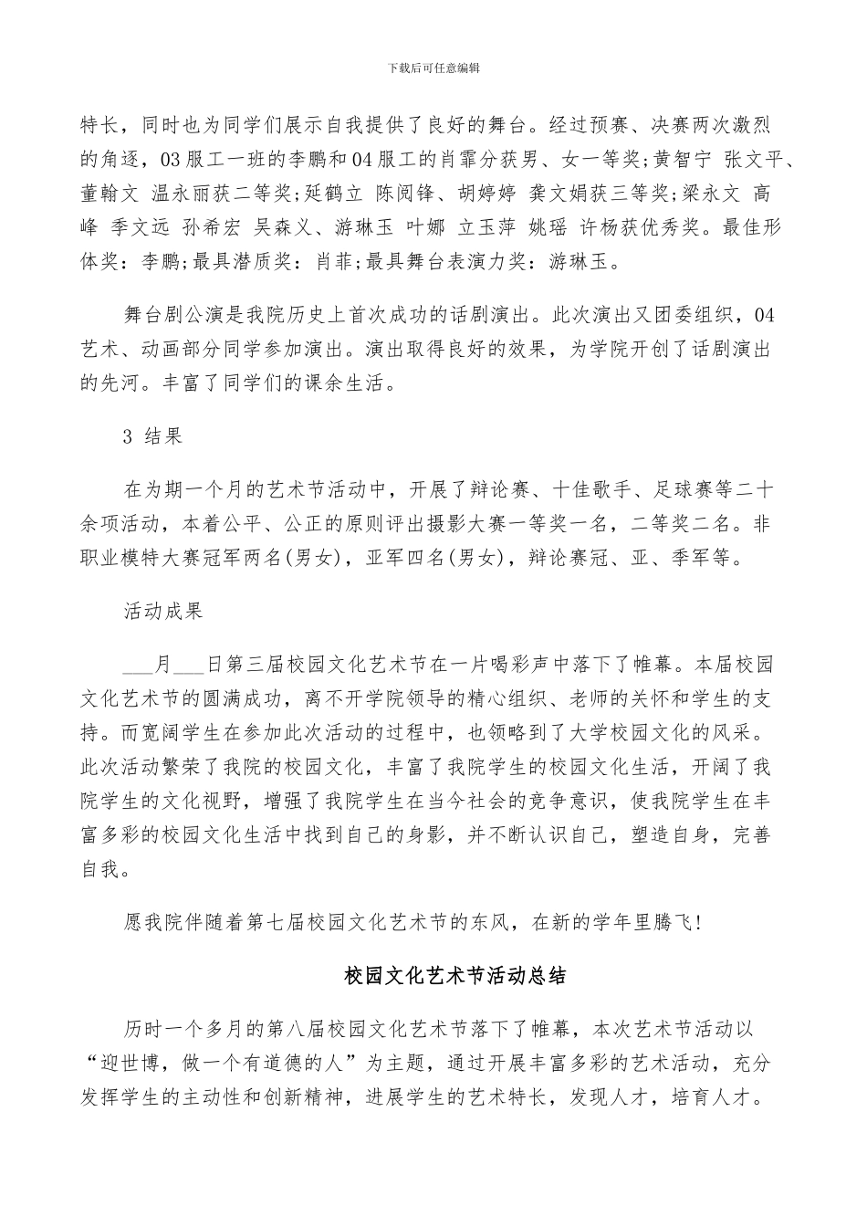 2024校园文化艺术节活动总结_第2页