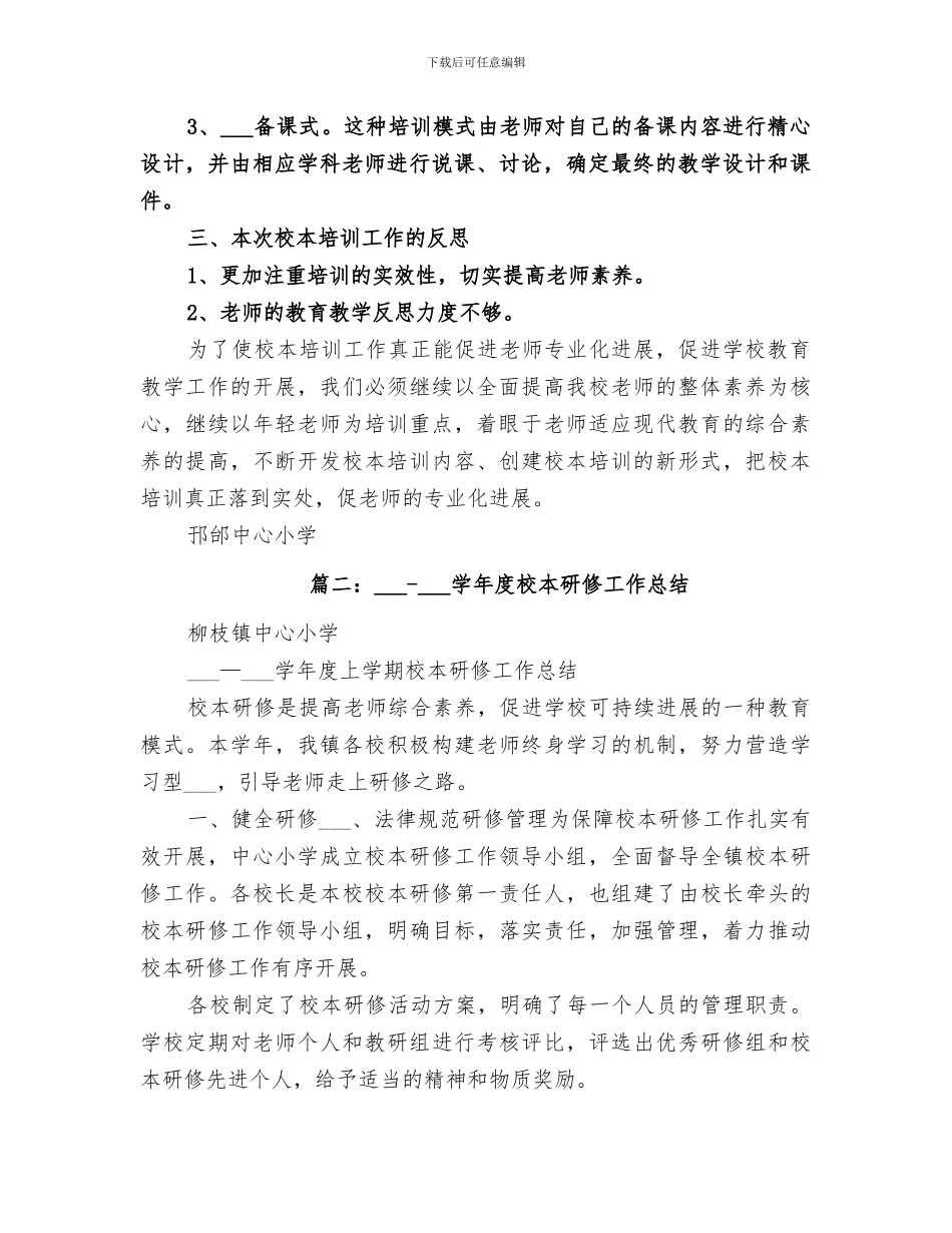 2024校本培训总结范本_第2页