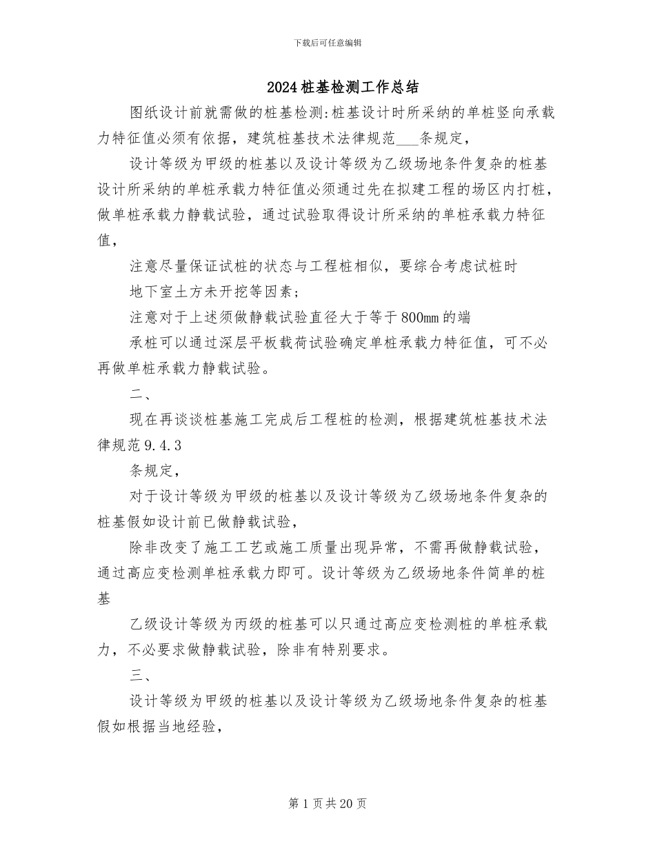 2024桩基检测工作总结_第1页