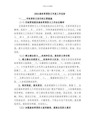 2024森林草原防火年度工作总结