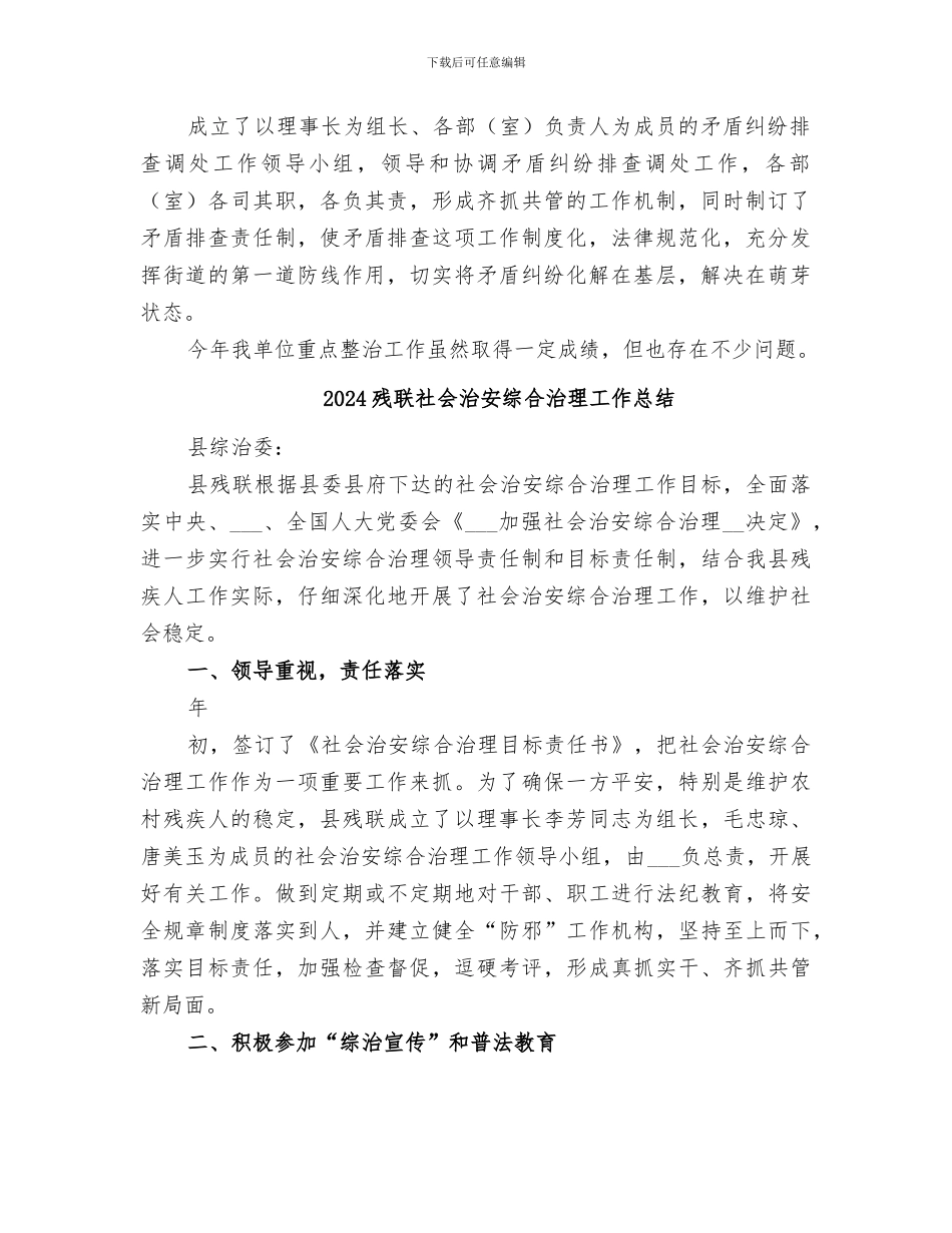 2024残联社会治安整治工作总结_第2页