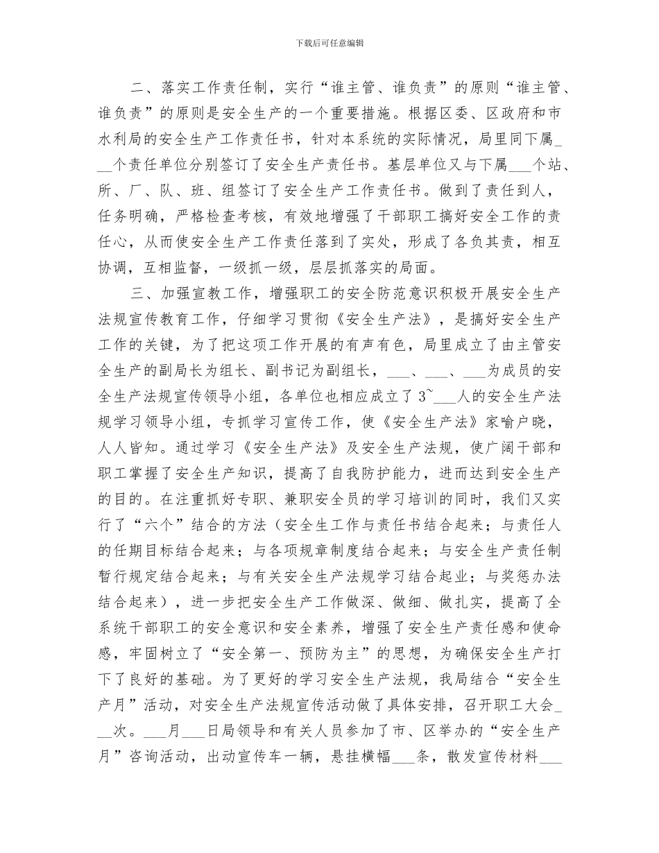 2024水利局安全生产工作总结_第2页