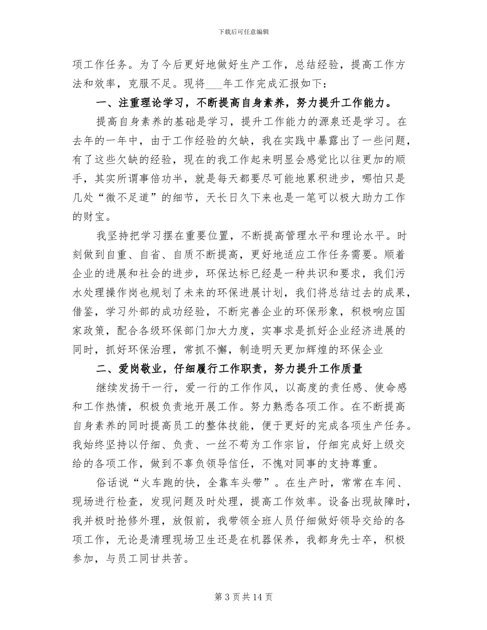 2024污水个人工作总结_第3页