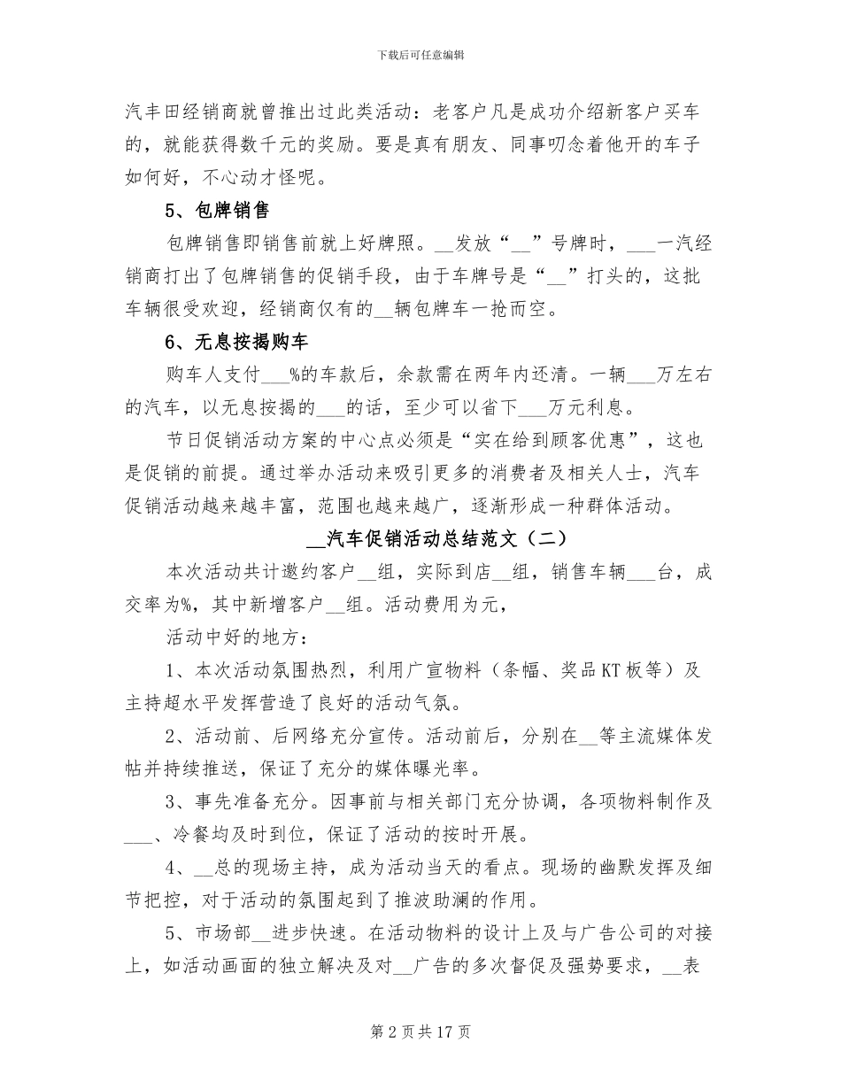 2024汽车促销活动总结_第2页