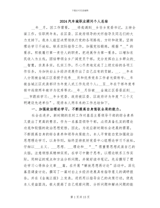 2024汽车城职业顾问个人总结