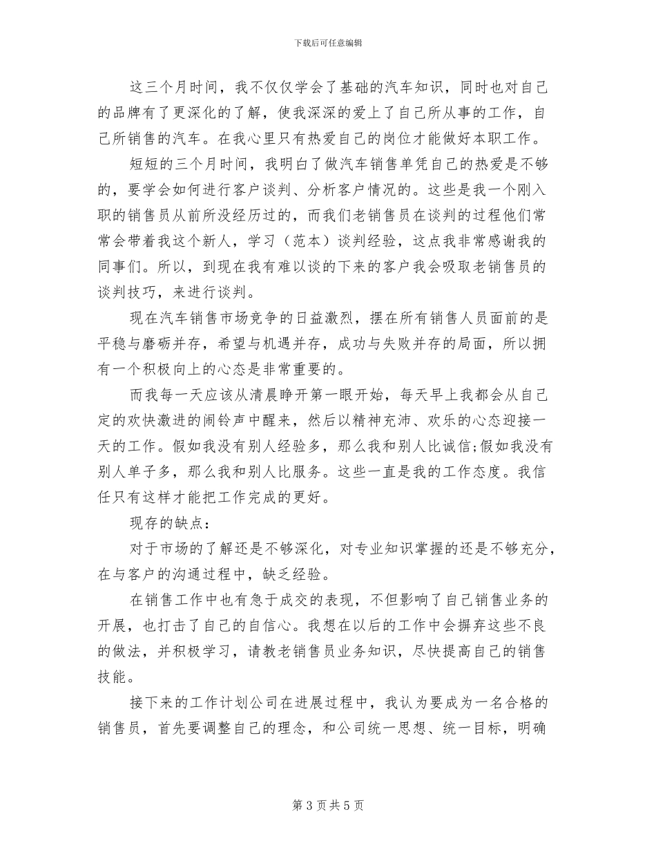 2024汽车销售经理月度总结_第3页