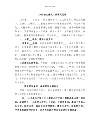 2024治欠保支工作情况总结