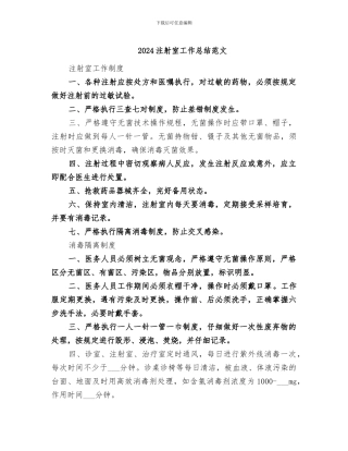 2024注射室工作总结范文