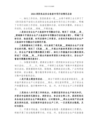 2024消防执法安全检查专项行动情况总结
