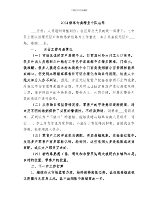 2024烟草专卖稽查中队总结