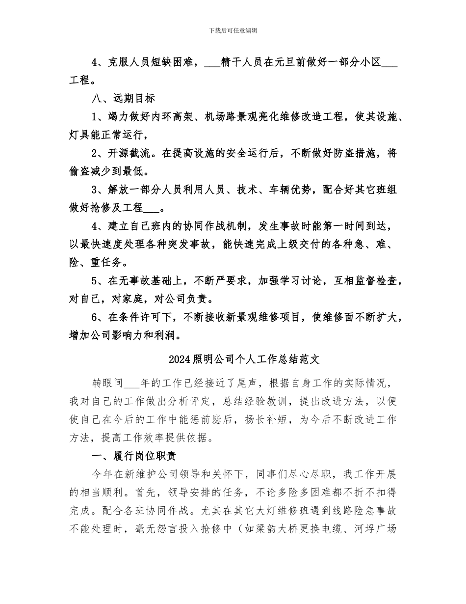 2024照明公司个人工作总结_第3页