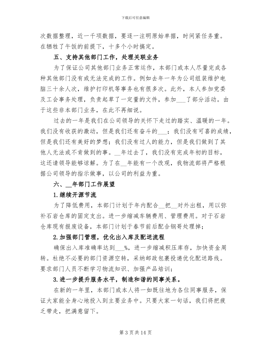 2024物流经理年终工作总结_第3页