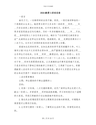 2024献爱心活动总结