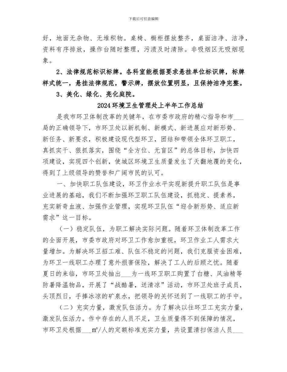 2024环境卫生整治工作总结范本_第2页