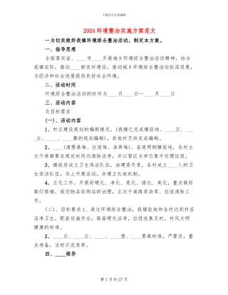 2024环境整治实施方案范文