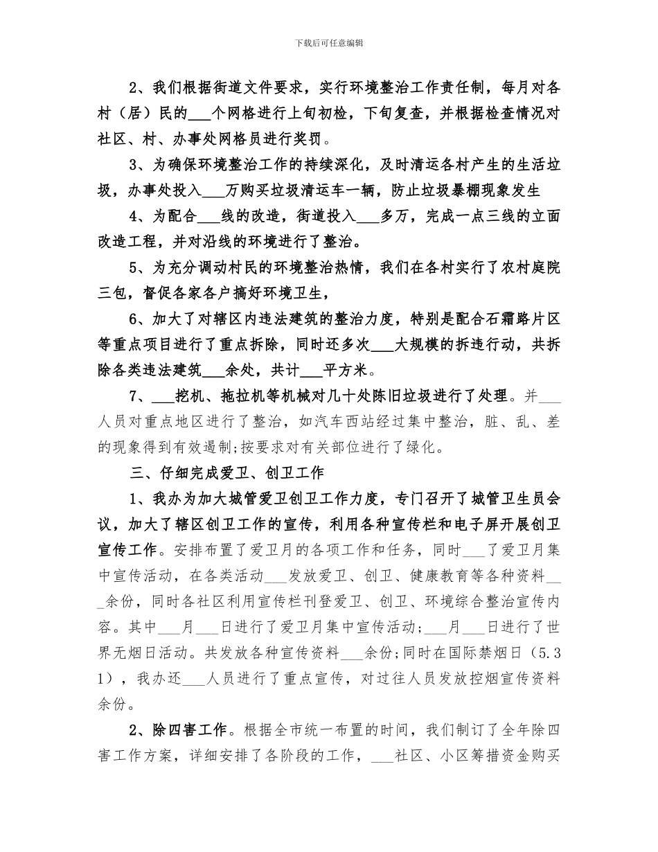 2024环境整治年度工作总结_第3页