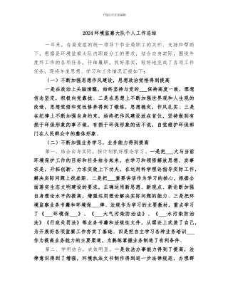 2024环境监察大队个人工作总结
