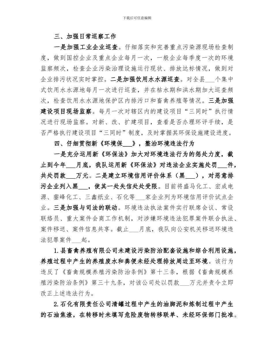 2024环境监察大队半年工作总结_第2页