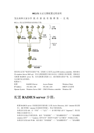 802.1X认证完整配置过程RADIUS_server搭建