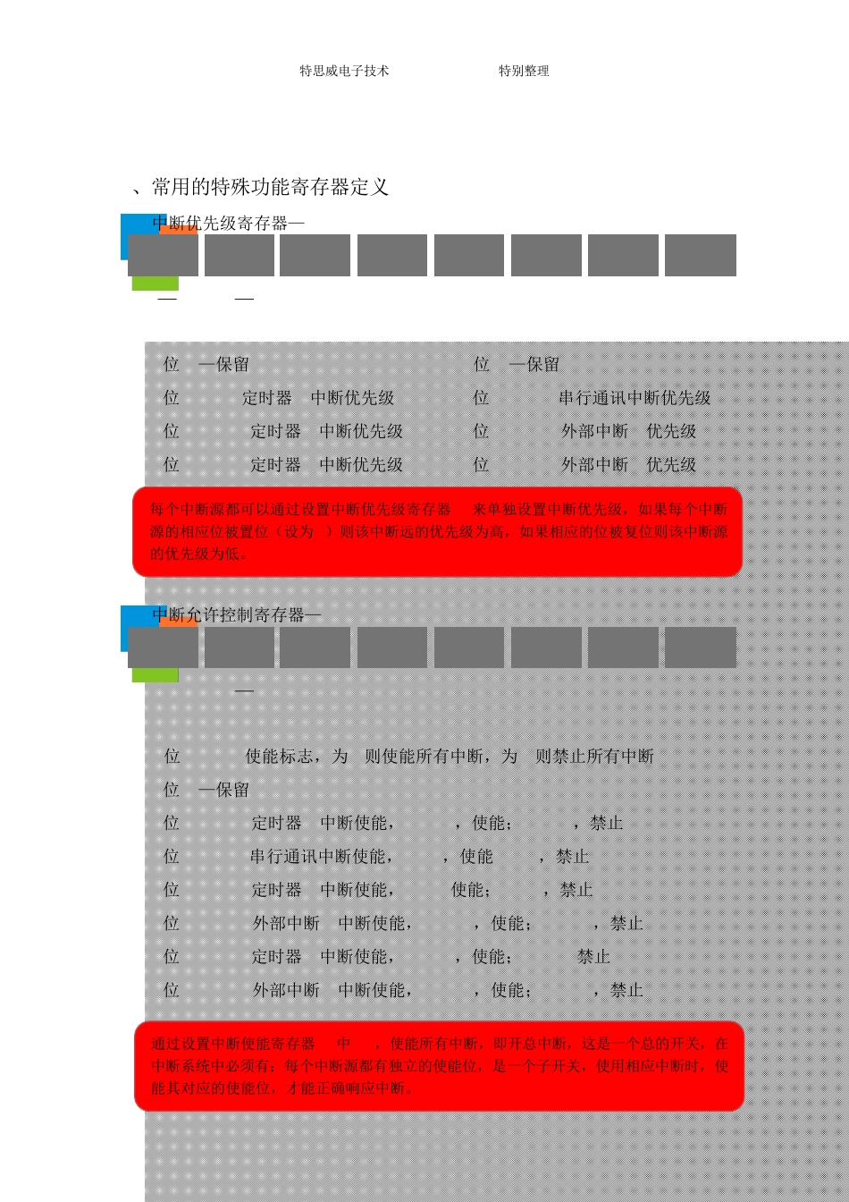 8051,STC89C52单片机特殊功能寄存器_第2页