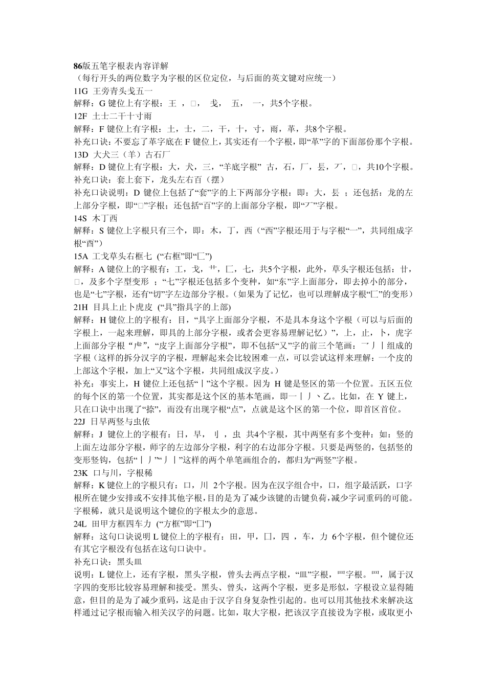 86版五笔字根表内容详解_第1页