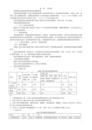 93定额费用标准