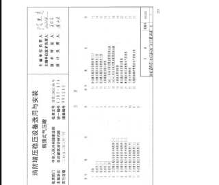 98S205消防增压稳压设备(隔膜式气压罐)选用与安装