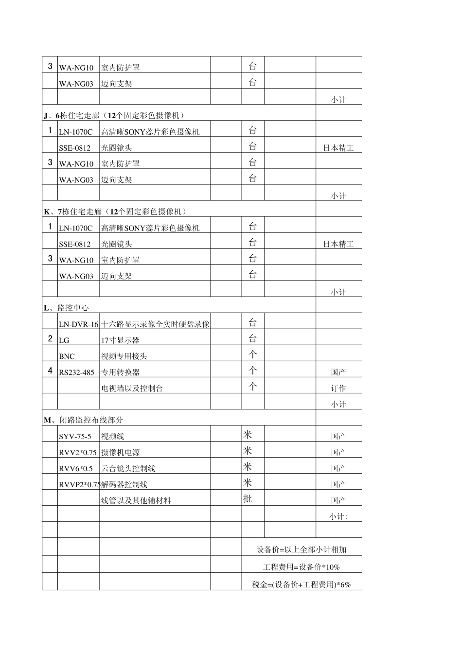 98个点闭路监控报价清单_第3页