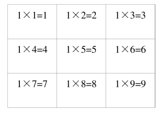 99乘法表卡片可双面打印