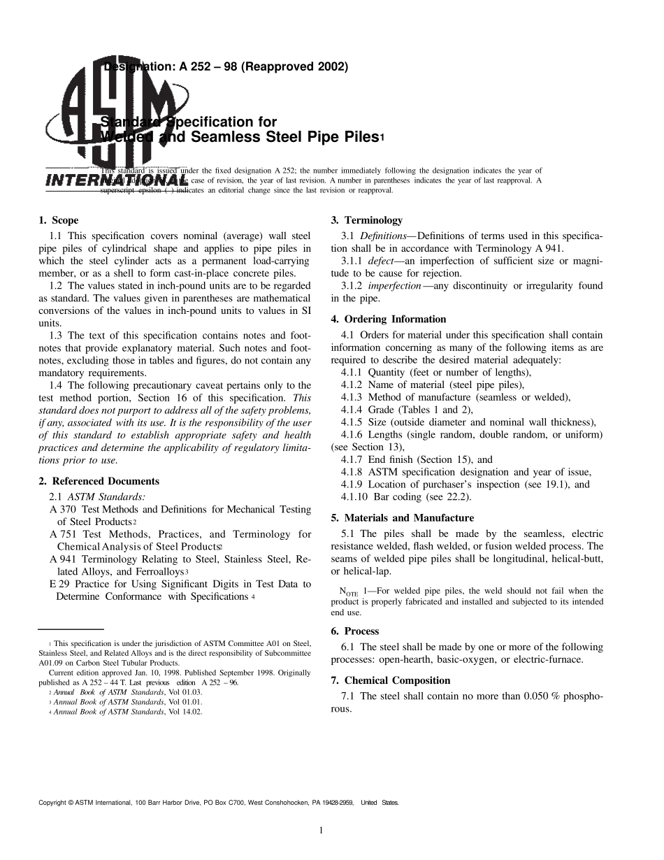 A25298____中文：焊接钢和无缝钢管桩的标准规范_第1页