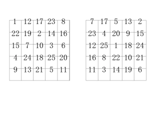 A4纸打印版25格舒尔特方格