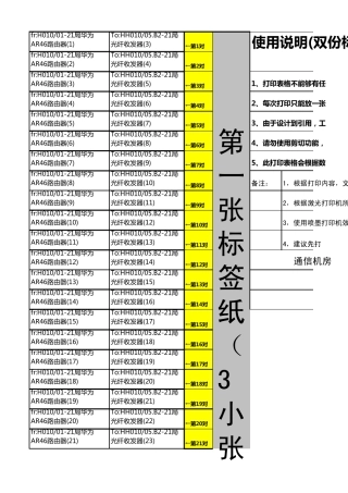 A4线缆标签数据模板