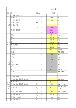 AAO生化池计算书