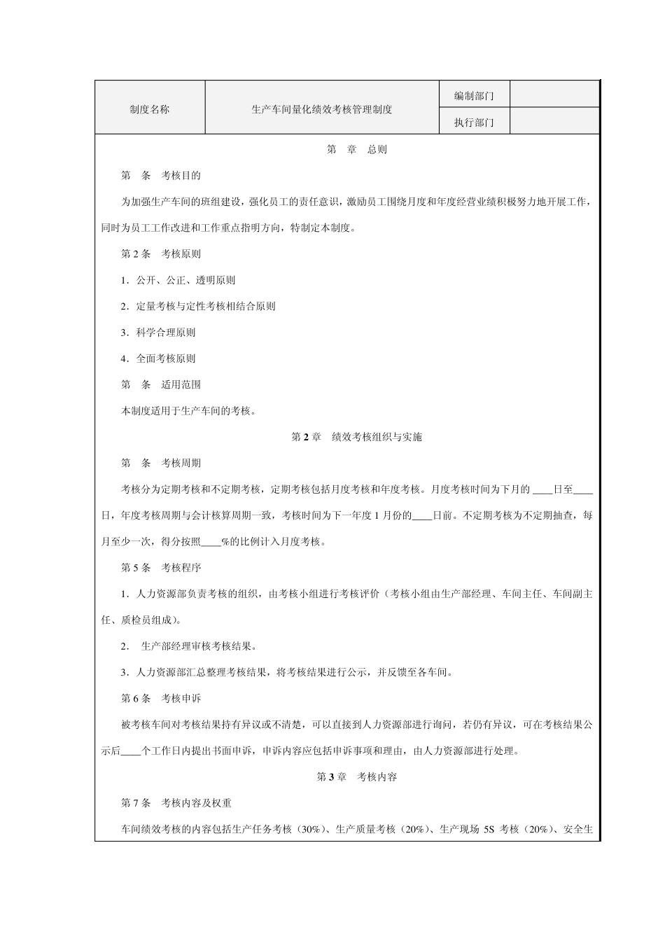 AA绩效考核量化管理——生产部量化考核全案_第2页