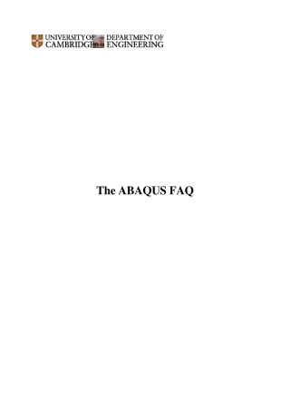 ABAQUS常见问题
