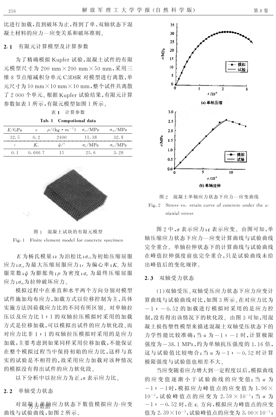 ABAQUS混凝土损伤塑性模型的静力性能分析_第3页