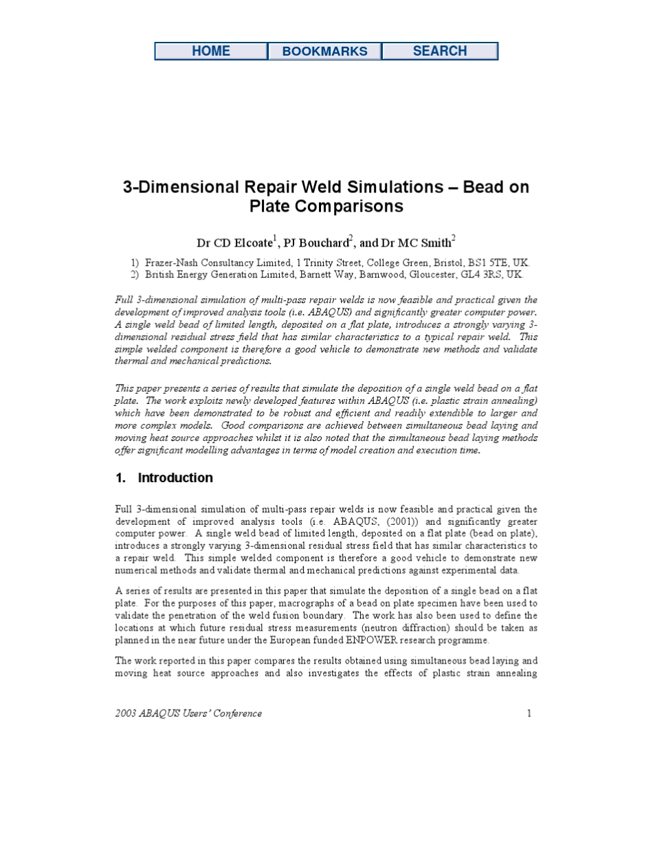 Abaqus焊缝模拟分析实例_第1页