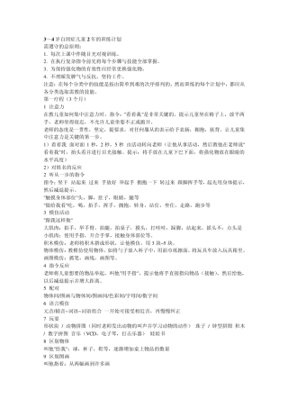 ABA训练计划
