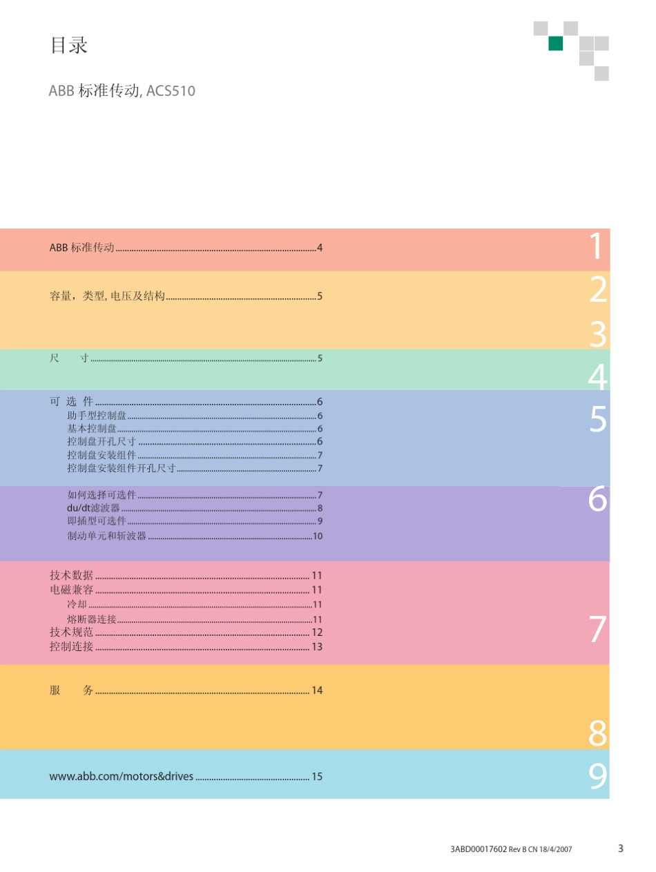 ABB变频器ACS510_CN使用说明书_第3页