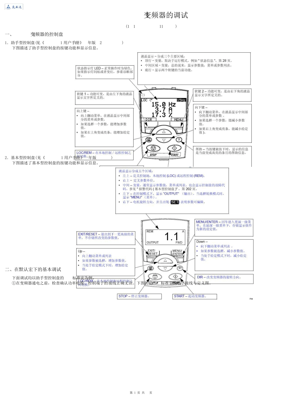 ABB变频器调试(含PLC程序和电气图纸)_第1页