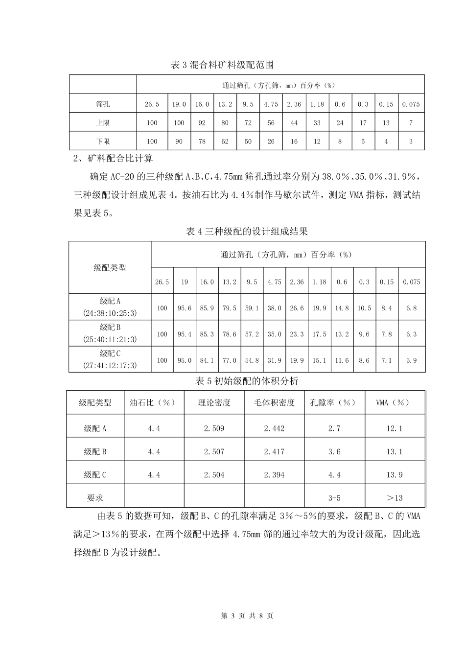 AC20沥青混合料配合比设计报告_第3页