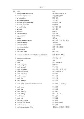 ACCA专业词汇表