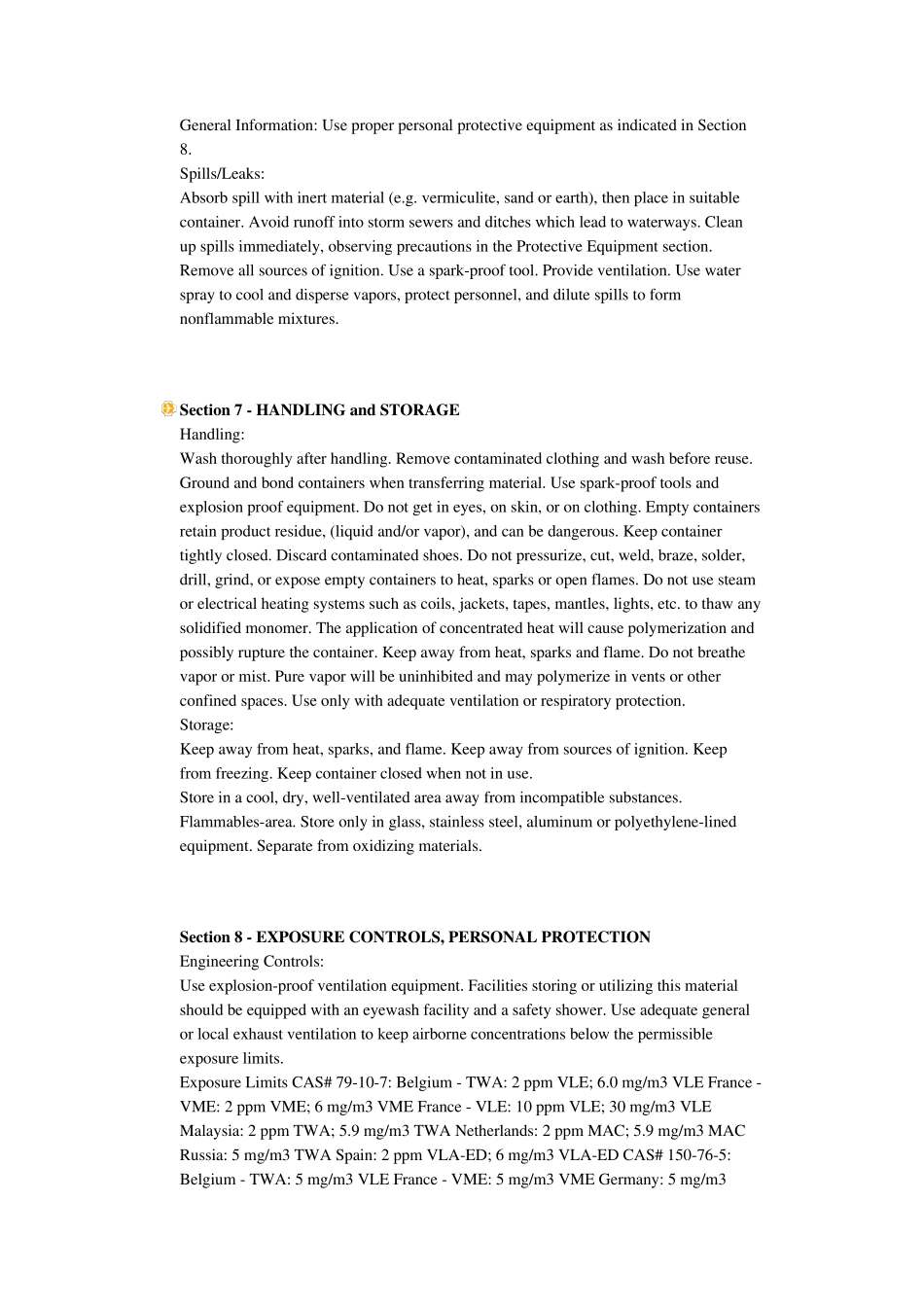 acrylicacidMSDS丙烯酸_第3页