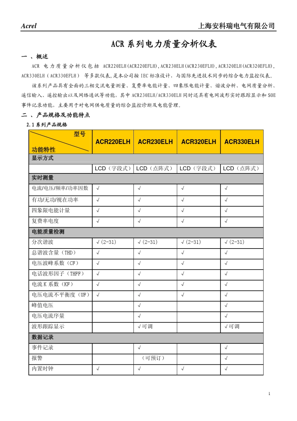 ACR谐波表使用说明_第2页