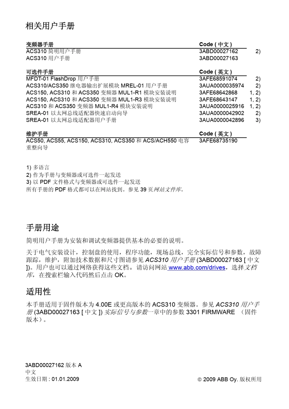 ACS310简明用户手册_第2页