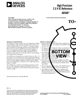 AD580_高精度2.5V基准电源