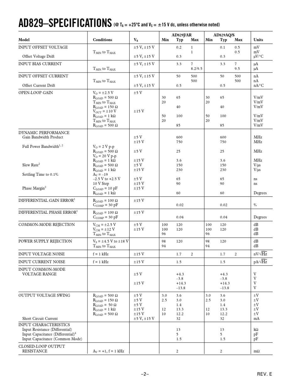 AD829的PDF资料_第2页
