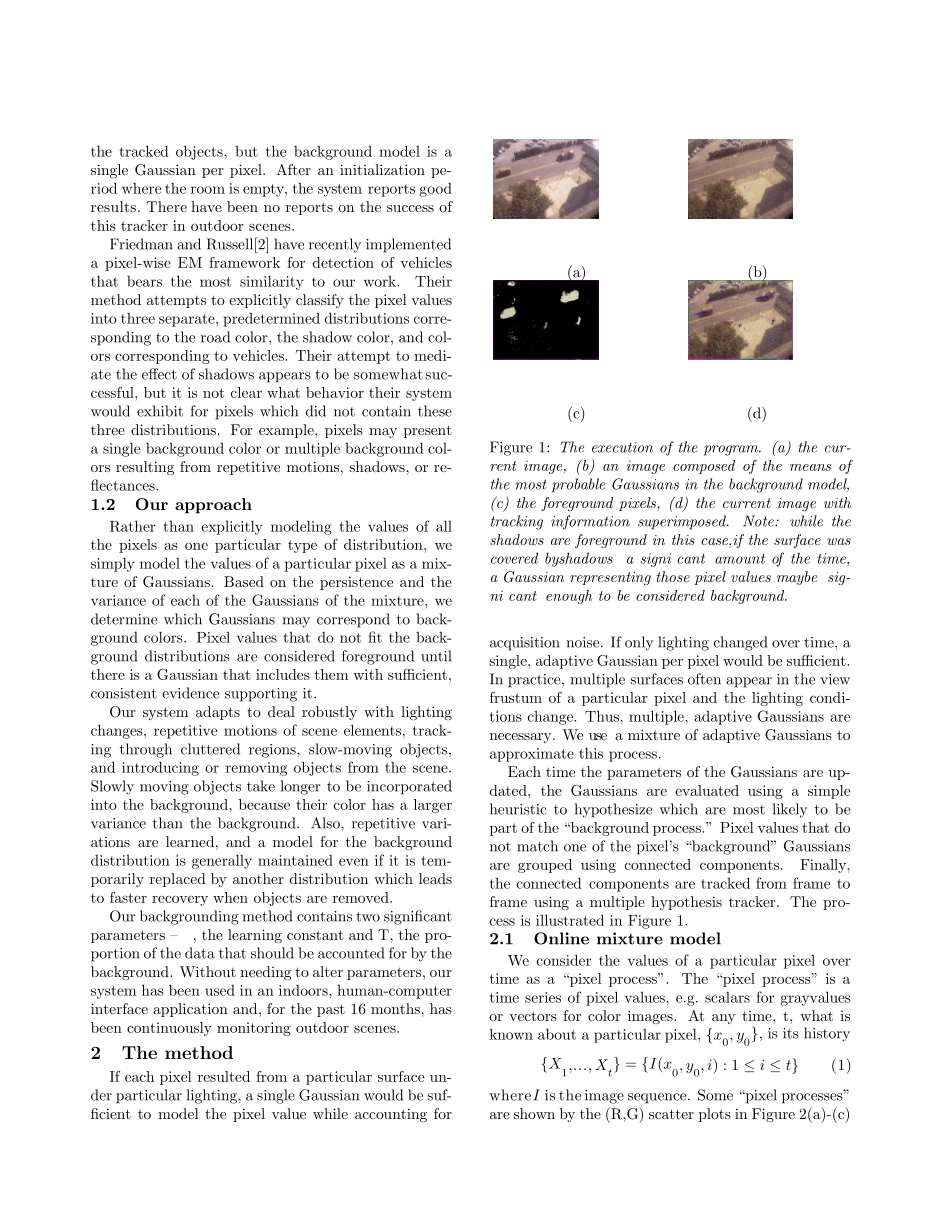 Adaptivebackgroundmixturemodelsforrealtimetracking_第2页