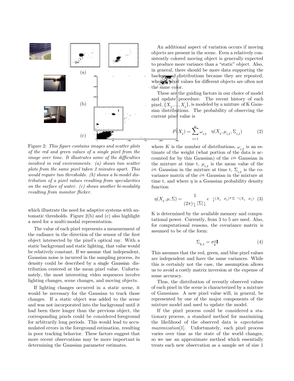 Adaptivebackgroundmixturemodelsforrealtimetracking_第3页