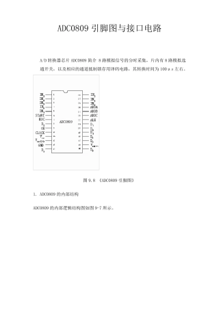 ADC0809引脚图与接口电路